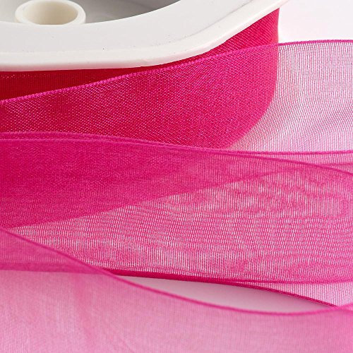 Italian Options Organzaband, 38 mm x 20 m, Azalee Pink