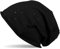 styleBREAKER Unisex Stoff Beanie Mütze mit Vintage Löcher und Rollrand im Destroyed Used Look, Longbeanie 04024052, Farbe:Schwarz-Schwarz