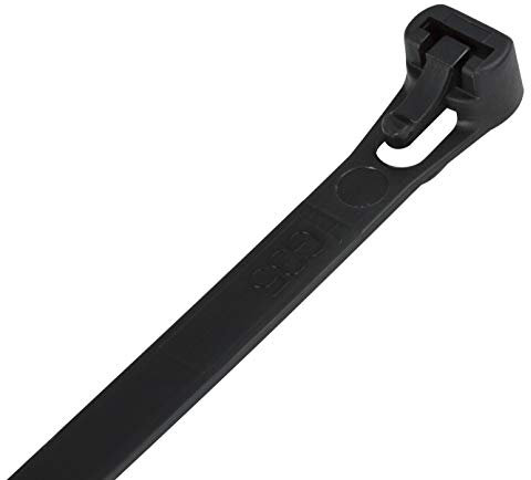 KafTon's Releasable/Reusable Cable Ties (7.6mm x 300mm) Black, UL Approved, Perfect for Tidying Computer & Network Cables, Plant Support, Wrap DIY, Drain Snake, Gardening, Office (Pack of 50)