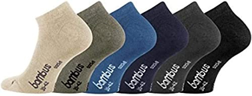 TippTexx 24 12 Paar Sneaker-Bambussocken mit Anti-Loch-Garantie,Ökotex, Geruchskiller (Bambussocken K6) (Gemischte Farben, 39-42)