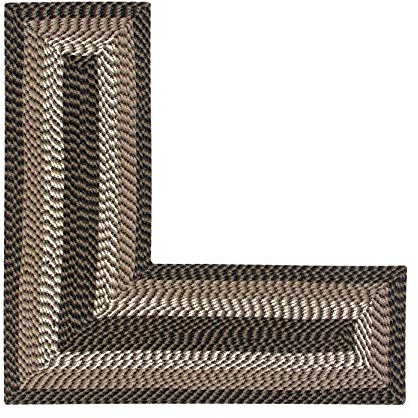 Better Trends Geflochtener Teppich, Alpine Braid Collection – strapazierfähig, schmutzabweisend, wendbarer Innenteppich, 100% Polypropylen, lebendige Farben, 61 x 172,7 x 172,7 cm, L-förmiger