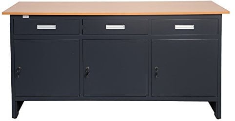 Jet-Line Werkbank Grosny | Werktisch | 1.7 m | Tisch | anthrazit | Arbeitstisch | Werkstatt | Werkstattausrüstung | Werkstatt Tisch | Montage