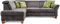 Cavadore Ecksofa Ammerland mit Ottomane links / Federkern-Sofa im Landhausstil mit verstellbaren Kopfstützen / 245 x 84 x 194 / Lederoptik dunkelgrau