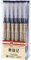 Chinco Gelschreiber, 0,35 mm, schwarz, extra dünn, für Schulbürobedarf (12 Stück)