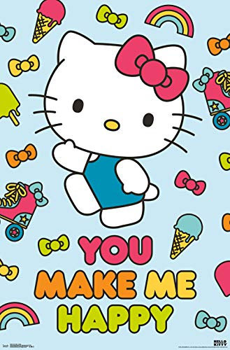 Trends International Hello Kitty Poster Happy Wall ohne Rahmen, 56,8 x 86,4 cm