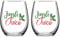 Jingle Juice - Bicchiere da vino natalizio, senza stelo per donne, amici, uomini, idea regalo per Natale, festa di nozze, set di 2 15 Oz