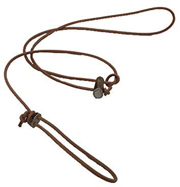 Lautlose Jagdleine Flüsterleine Retrieverleine aus Rundleder 5mm x ca. 350cm Natur