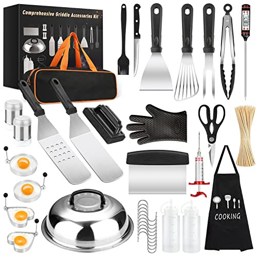 FENRIR Yekale Griddle Accessories Kit, 31 Pcs Griddle Grill Tools Set for Blackstone and Camp Chef, Professional Grill BBQ Spatul.