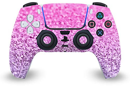 Head Case Designs Offizielle Monika Strigel Lavendel Pink Kunst Mix Vinyl Frontplatte Haut Gaming Aufkleber Abziehbild Abdeckung kompatibel mit Sony PlayStation 5 PS5 DualSense Controller