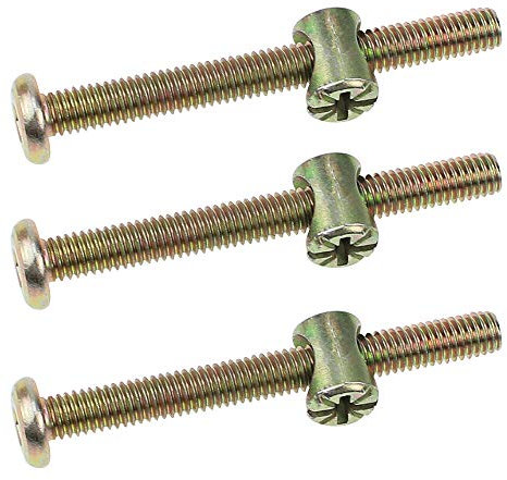 JPGhaha 10Pz M6 Bulloni in Acciaio al Carbonio Zincato con Dadi Bulloni con Ghiera Bullone e Dado Zincato a Barile con Attacco Esagonale con Chiave a Brugola per Viti di Mobili Culle Lettini e Sedie