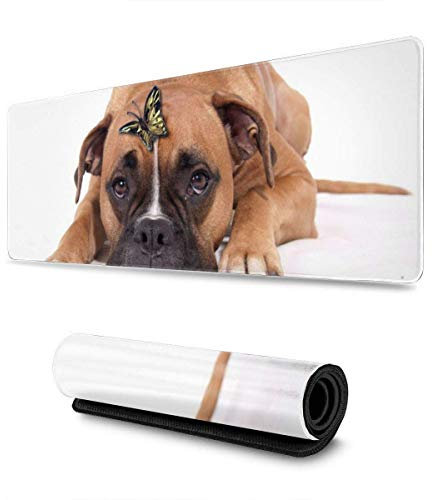 Mouse Mat, Boxer Dog Non Slip Mouse Pad,Gaming Mice Mat,Rubber Mousepad (30X80CM)