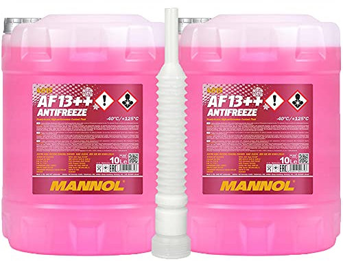 MANNOL 2 x10 Liter, 4015 Antifreeze AF13++ (-40) Kühlerfrostschutz verdünnt violett (2,73€/l)