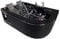 Whirlpool Bath TUB SPA Corner Bathtub 2 Persons HOT TUB 150x150cm Black Havana