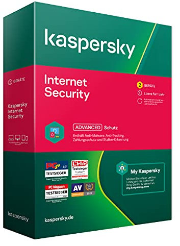 Kaspersky Internet Security 2022 | 2 Geräte | 1 Jahr | Windows/Mac/Android | Aktivierungscode in Standardverpackung