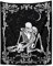 Qanye Tarot Skelett Wandbehang Tapisserie, Gobelin Totenkopf-Tapisserie, Wandteppich mit Totenkopf-Motiv, für Wohnzimmer Schlafzimmer Schlafsaal Dekoration