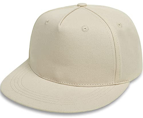 Malaxlx Beige Baby Baseball Cap Kleinkinder Sonnenhut UV Schutz Sommerhut Verstellbar Kinder Snapback Cap Baseballkappe Schirmmütze für 2-4 Jahren Mädchen Jungen