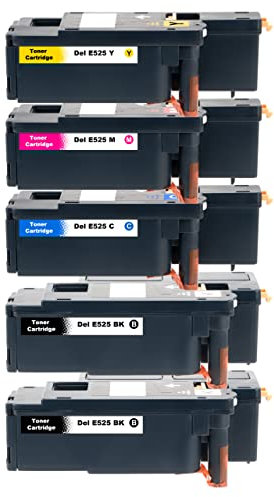 ESMONLINE 5 kompatibler Toner BK Cyan Magenta Yellow Lasergeräte Tonerkartusche Ersatz für Dell E525W E525 ersetzt 93-BBLN H3M8P 593-BBLL VR3NV 593-BBLZ WN8M9 593-BBLV MWR7R