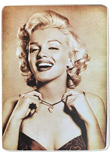 Kustom Art Magnet (Magnet) Serie Attoren, vertraute Marilyn Monroe, Vintage-Stil für Kühlschrank/Garage/Bar, Druck auf Holz, 10 x 6 cm