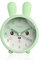 Roadtime Niedlicher Tier-Wecker für Kinder, Nicht Tickender Hasen-/Katzen-/Hirsch-Wecker, leiser Wecker am Schreibtisch mit Hintergrundbeleuchtung (Rabbit,Green)