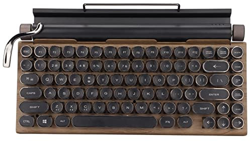 Retro-Schreibmaschinentastatur, Mechanische Bluetooth-Tastatur, 83 Tasten, Vintage, Verschleißfeste Gaming-Tastatur, Unterstützt Drahtlose 2000-Ma-Helligkeitseinstellung, Elektrische Schreibmaschinent