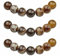 MJDCB Natural Round Stone Beads 10mm Coffee Striped Agate Loose Gemstone Beads for Jewelry Making Bracelet Necklace 35pcs