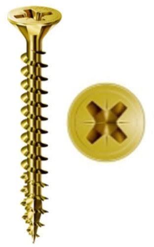 Set da 50 Viti per Legno Trucciolare Autofilettanti a Testa Svasata - Set ideale per Lavori fai da te e Bricolage - Disponibili in diversi colori e misure (3,5x16, Gialla)