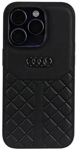 Audi Genuine Leather Hülle für iPhone 14 Pro 6.1 Schwarz Hard AU-TPUPCIP14P-Q8/D1-BK