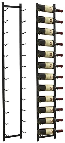 KOMFOTTEU Portabottiglie da parete per 6/9/12 bottiglie, porta metallo verticale, mensola vino decorativo, organizzatore cucina-sala da pranzo-bar (12'