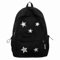 Lefe Liee Niedlicher Y2K-Stern-Rucksack für Damen, Kawaii-Canvas-Ästhetische Büchertasche, Adretter Grunge-Rucksack, Schlicht, Emo, Trendiger Schwarz