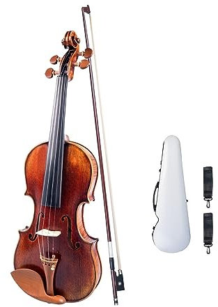 Handgefertigter 4/4-Satz Für Violine Aus Fichtenholz Mit Hartschalen-Fiberglas-Geigenkasten, Brasilholzbogen
