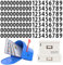 1050 PCS Number Stickers, 1” Water Resistant Vinyl Number Stickers Consecutive Number 0-9 Labels Self-Adhesive Without Residue Left for Office, Classroom, Indoor, Boxes, Storage (15 Sheets, Black)