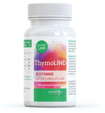 ThymoLIND Vegan Nahrungsergänzungsmittel - Kapseln mit Ashwagandha, Johanniskraut, Safran und Vitamin B - Glutenfrei und Laktosefrei - 60 Kapseln