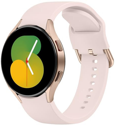 Cinturino compatibile con Samsung Galaxy Watch 5, 40 mm, 44 mm, 45 mm, Pro, 20 mm, regolabile, stile originale, in silicone, sportivo, per donne e uomini (rosa)