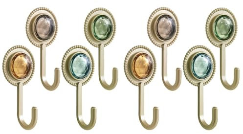 Alipis 8 Stück Retro Diamant Selbstklebende Wandhaken Vintage Stil Mehrzweck Aufbewahrungshaken Für Badezimmer Küche Und Haushalt Ohne Bohren