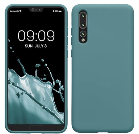 kwmobile Hülle kompatibel mit Huawei P20 Pro Hülle - gummierte TPU Silikon Handyhülle - Schutzhülle für kabelloses Laden - Case in Arctic Night