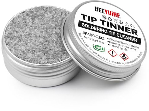BEEYUIHF Senza Piombo Punta Tinner Cleaner, Detergenti per punte, Rimuove l'ossidazione della punta, Punta del saldatore Pulizia Pasta, per saldatura Saldatore Punta #F490 (0.92oz/26g)