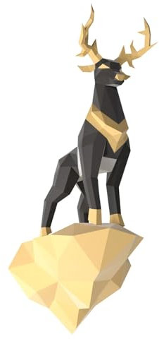 FRZXBKW 100CM Deer Paper Sculpture,Pre-Cut DIY Papercraft Kit,Handmade Animal Figurine,3D Paper Art,Low Poly Home Decor,All Accessories Included,DIY Teens Gift