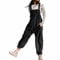BRONG Donna Salopette Gamba Larga Tuta Regolabile Cinghie Regolabili Pantaloni Tasca con Zip Salopette Vestibilità Ampia a Sacchetto Lunga Tuta Nero M