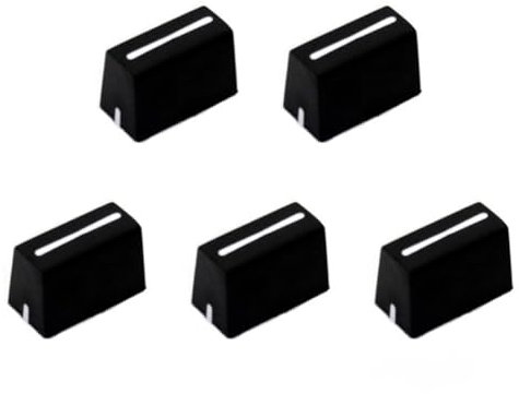Ntcpefy 5 x Universal-Fader-Drehknöpfe, Faderkappe, gerader Schiebe-Potentiometer-Kappe für DJ-Controller, Mischpulte, Konsole, XDJ