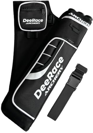 DEERACE Archery Hip Quiver, 3 Tubes Arrow Holder for Compound and Recurve Bow (Black)