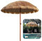 NOIRDA Sombrilla de jardín Grande de 2 m, Parasol de Paja exótico Hula Tiki, Paraguas de Paja Hawaiano al Aire Libre Plegable basculante, para Playa, Barbacoa, decoración de Fiesta Tiki, Bar