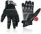 Stagecaptain RGL-5F Rigger Handschuhe - Arbeitshandschuhe für Herren - Größe M - lange Finger und Innenfläche aus Kunstleder - Aufgesetzte Verstärkungen - Schwarz/Grau