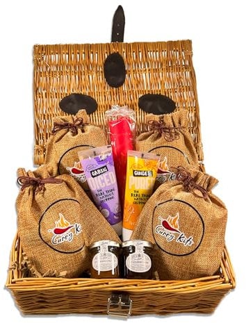 Curry Gift Set Hamper, Indian - Pack of 8 Curry Kits, Curry Gift Set, Spice Mixes (Hot)
