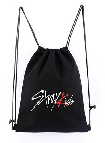 Stray-Kids Sac à dos en toile avec cordon de serrage Sac de rangement Sac d'école, a, taille unique