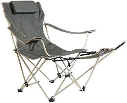 Chaise de camping pliante pour adultes, chaises pliantes portables d'extérieur, chaises de camping avec repose-pieds, porte-gobelet, dossier réglable, fauteuils inclinables multifonctionnels robustes