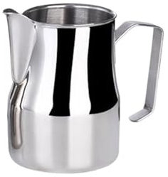 PRUTUHEA Milchkanne mit Messung Edelstahl-Milchaufschäumkrug, Milchkrug, Krug, Kaffee, Barista, Craft, Cappuccino-Düse, Sahnetasse(340ml)