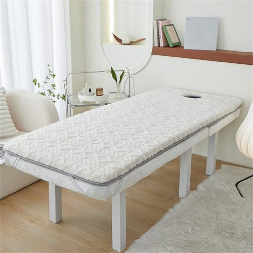 Memory Foam-Bettauflage für Schönheitssalons, für Wimpernliegen, Massagetische und Spa-Liegen, Dicker Kissenbezug aus Samt für quadratische/runde/trapezförmige Köpfe, 6 cm dick, 60 x 180 cm