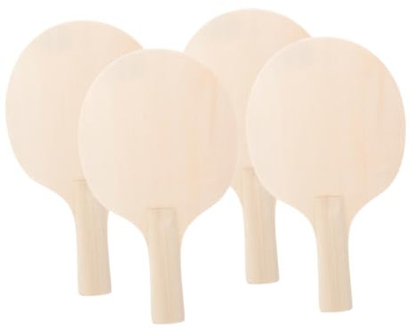BESPORTBLE 4pezzi Racket Blanks Per Pallettine Legno Non Verniciate Per Ragazzo Ragazza e Adulti Creativo Per Progetti Di Pittura e Crafting Per Giochi Da Tavolo e Allenamenti