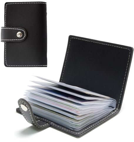 COYUN Visitenkarten- Mappe für 26Karten Kreditkarten Visitenkartenmappe Visitenkartenbuch Kundenkarten Organizer Visitenkartenbuch Kartenetui,Schwarz