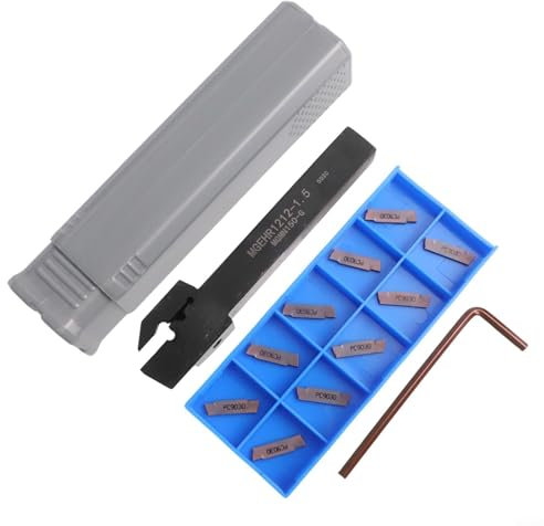 CNC-Drehmeißel-Set, MGEHR1212-1,5 Nutfräserhalter + 10 Stück MGMN150-G Hartmetall-Nut-Rts, legierter Stahl, 12 mm, zum Schneiden von Einfädelnuten